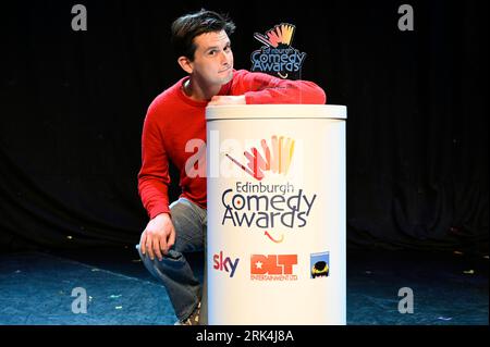 Edimburgo, Scozia, Regno Unito. 24 agosto 2023. Edinburgh Fringe Festival: I candidati ai Comedy Awards sono stati annunciati presso la sede dell'Assembly Checkpoint. Candidato Kieran Hodgson. Crediti: Craig Brown/Alamy Live News Foto Stock