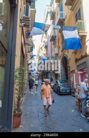 Naples, Italy, A senior neapolitan man walking in Spanish quarter. Stock Photo