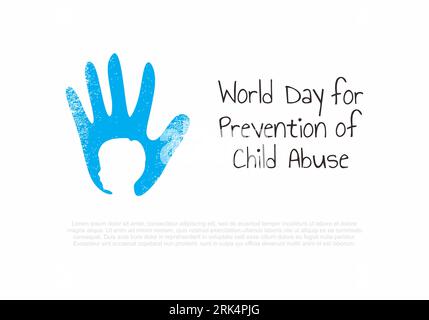 Giornata mondiale per la prevenzione degli abusi sui minori. Illustrazione Vettoriale
