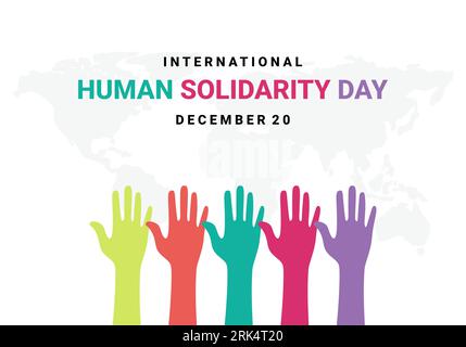Giornata internazionale della solidarietà umana sfondo celebrato il 20 dicembre. Illustrazione Vettoriale