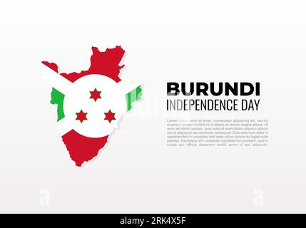 Giorno dell'indipendenza del Burundi il 1 luglio sfondo isolato su sfondo bianco. Illustrazione Vettoriale