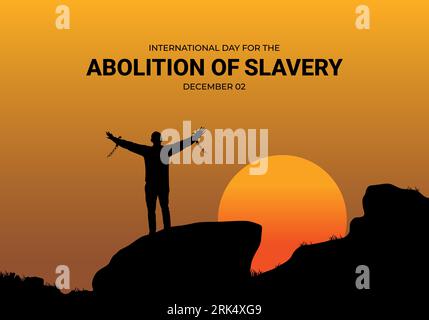 La giornata internazionale per l'abolizione della schiavitù celebra il 2 dicembre Illustrazione Vettoriale
