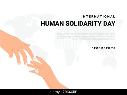 Giornata internazionale della solidarietà umana sfondo celebrato il 20 dicembre. Illustrazione Vettoriale
