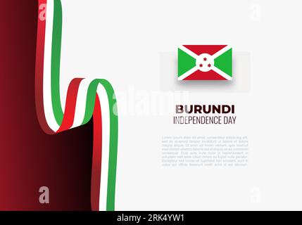 Giorno dell'indipendenza del Burundi il 1 luglio sfondo isolato su sfondo bianco. Illustrazione Vettoriale