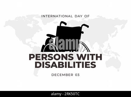 Persone con disabilità internazionali celebrate il 23 dicembre. Illustrazione Vettoriale