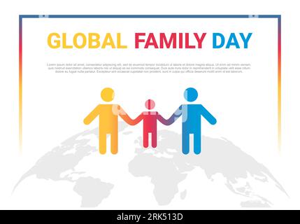 Giornata globale della famiglia di sfondo celebrato il 1° gennaio. Illustrazione Vettoriale