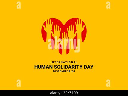 Giornata internazionale della solidarietà umana sfondo celebrato il 20 dicembre. Illustrazione Vettoriale