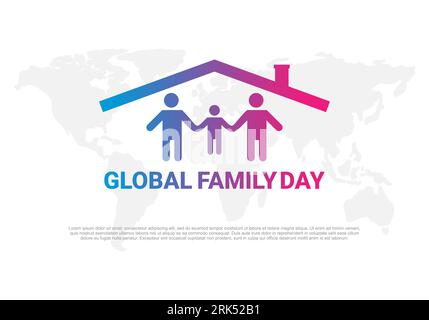 Giornata globale della famiglia di sfondo celebrato il 1° gennaio. Illustrazione Vettoriale