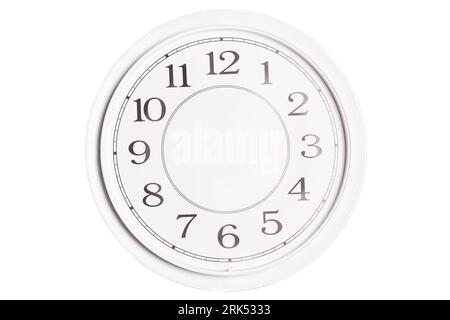 Clock face without the hands isolated on white background. Stock Photo