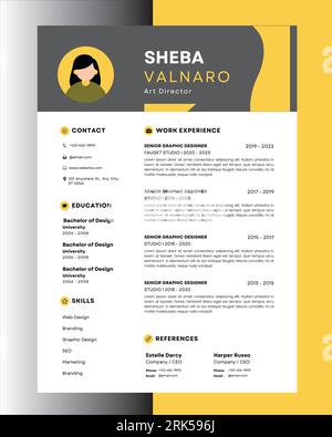 Modern Professional CV Resume Stock Vector