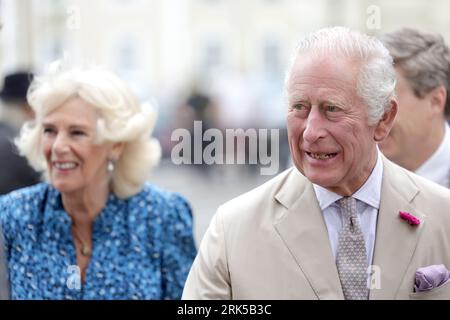 File photo dated 27/06/23 of King Charles III and Queen Camilla. The King and Queen's state visit to France, which was postponed in March after widespread rioting, will now take place from September 20-22, Buckingham Palace has announced. Issue date: Thursday August 24, 2023. Stock Photo