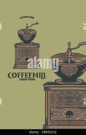 coffee grinder vector illustration Illustrazione Vettoriale