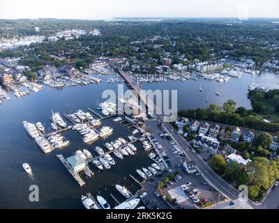 Una foto aerea del lungomare di Annapolis nel Maryland. Foto Stock