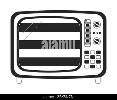 Stripes on tv flat monochrome isolated vector object Illustrazione Vettoriale