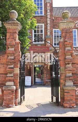 Wilberforce House, luogo di nascita di William, il famoso attivista contro il commercio degli schiavi. La casa è uno dei 3 musei nel quartiere dei musei di Hull, Regno Unito Foto Stock