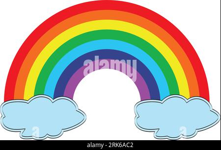 elemento arcobaleno a sette colori. E sette colori: Rosso, verde, blu, giallo, arancione, illustrazione vettoriale viola, indaco e verde. Illustrazione Vettoriale