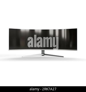 Rendering 3D di un monitor di un computer su sfondo bianco Foto Stock