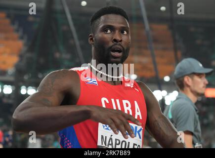 Cristian NCOPOLES di CUB Final TRIPLE JUMP MEN durante i Campionati del mondo di atletica leggera 2023 il 21 agosto 2023 a Nemzeti Atletikai Kozpont a Budapest, Ungheria - foto Laurent Lairys / DPPI Foto Stock