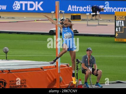 Gianmarco TAMBERI dell'ITA Final HIGH JUMP MEN durante i Campionati del mondo di atletica leggera 2023 il 22 agosto 2023 al Nemzeti Atletikai Kozpont di Budapest, Ungheria - foto Laurent Lairys / DPPI Foto Stock