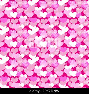 Romantico sfondo geometrico astratto vettoriale con cuori Illustrazione Vettoriale