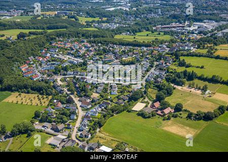 Aerial view, village view Linderhausen, Schwelm, Ruhr area, North Rhine-Westphalia, Germany, DE, Europe, Aerial photography, Overview, Bird's eye view Stock Photo