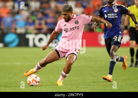 August 23, 2023: Inter Miami CF's Josef Martinez plays the ball during a Lamar Hunt US Open Cup soccer game between FC Cincinnati and Inter Miami CF at Nippert Stadium in Cincinnati, Ohio. Kevin Schultz/CSM Stock Photo