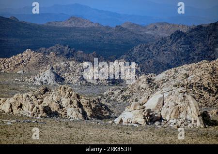 The Wonderland of Rocks as seen from Ryan Mountain at Joshua Tree National Park, California. Stock Photo