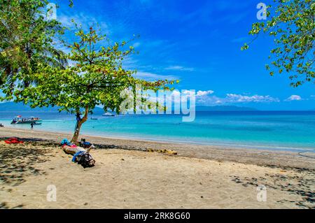 Spiaggia del Nosy Tanikely Marine National Park, Madagascar Foto Stock