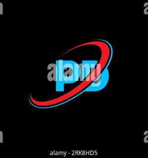 PD P D letter logo design. Initial letter PD linked circle uppercase monogram logo red and blue. PD logo, P D design. pd, p d Illustrazione Vettoriale