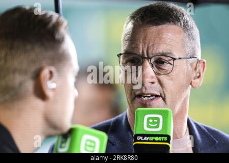 Gent, Belgium. 24th Aug, 2023. Geert De Vlieger pictured before a soccer game between Belgian KAA Gent and Cypriot APOEL FC Nicosia, Thursday 24 August 2023 in Gent, the first leg of the play-offs for the UEFA Europa Conference League competition. BELGA PHOTO TOM GOYVAERTS Credit: Belga News Agency/Alamy Live News Foto Stock