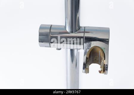 Worn out rubber for the shower holders. Close-up on white background Stock Photo