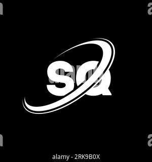 Logo SQ S Q Letter. Lettera iniziale SQ Linked Circle logo monogramma maiuscolo rosso e blu. Logo SQ, design S Q. SQ, S q, S&Q Illustrazione Vettoriale