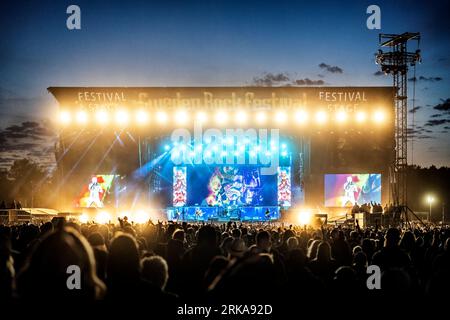 Solvesborg, Svezia. 9 giugno 2023. La band heavy metal inglese Iron Maiden esegue un concerto dal vivo durante il festival svedese Sweden Rock Festival 2023 a Solvesborg. (Foto: Gonzales Photo - Terje Dokken). Foto Stock