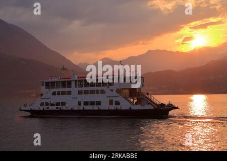 Car ferry boat Traghetto 'Lario', Lake Como (Lago di Como), Italy Stock Photo