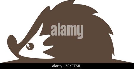 Illustrazione del design dell'icona del logo Hedgehog Illustrazione Vettoriale