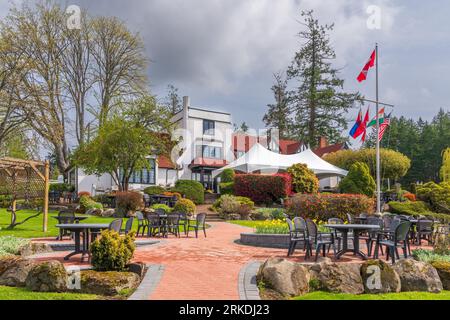 Il Capernwray Harbour Bible Center a Thetis Island, Vancouver Island, British Columbia, Canada. Foto Stock