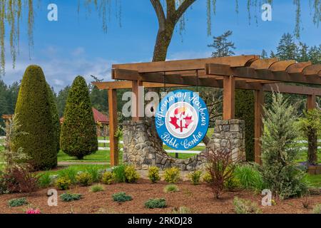 Il Capernwray Harbour Bible Center a Thetis Island, Vancouver Island, British Columbia, Canada. Foto Stock