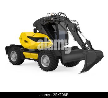 Mini escavatore isolato Foto Stock