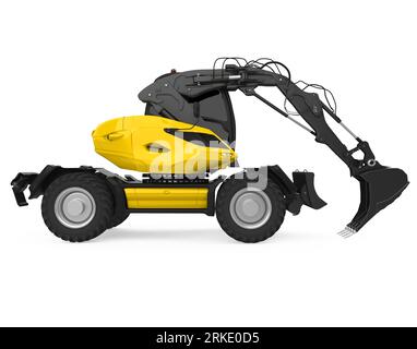 Mini escavatore isolato Foto Stock