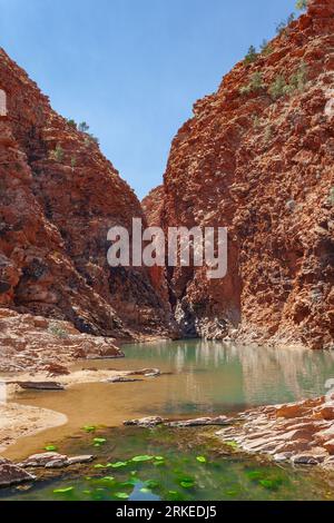 Ormiston Gorge con la sorgente d'acqua situata a West MacDonnell Ranges, Northern Territory, Australia Foto Stock