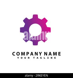 Setting logo design vector sign template Stock Vector