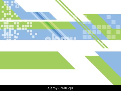 Sfondo verde e blu piatto con tecnologia minimale. Progettazione geometrica vettoriale Illustrazione Vettoriale