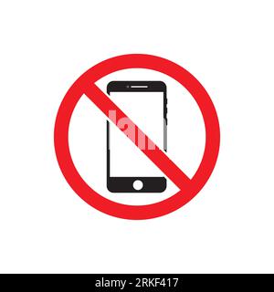 Silent mode handphone icon, sign warning vector illustration. Stock Vector