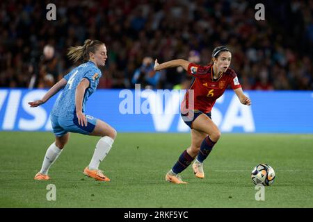 La spagnola Aitana Bonmati in azione durante la finale della Coppa del mondo femminile FIFA Australia e nuova Zelanda 2023 tra Spagna e Inghilterra allo Stadio Au Foto Stock