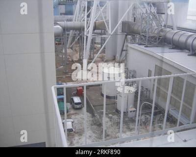 Bildnummer: 55366272 Datum: 11.03.2011 Copyright: imago/Xinhua (110519) -- TOKYO, 19 maggio 2011 (Xinhua) -- foto rilasciata da Tokyo Electric Power Co. (TEPCO) il 19 maggio 2011 mostra l'acqua che precipita nella centrale nucleare di Fukushima No.1, dopo un terremoto, a Fukushima, 11 marzo 2011. (Xinhua) (zx) JAPAN-TEPCO-FUKUSHIMA- PUBLICATIONxNOTxINxCHN Gesellschaft Erdbeben Japan Naturkatatstrophe AKW Reaktor Atomenergie kbdig xdp premiumd 2011 quer o0 Atomunfall, Reaktorunfall, Nuklearkrise, Störfall, Gau, Gebäude, Tsunami Bildnummer 55366272 Data 11 03 2011 Copyrig Foto Stock