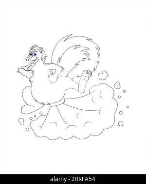 Farting Animals Coloring Page divertente libro da colorare degli animali (Funny Animal Coloring Book Page) Illustrazione Vettoriale