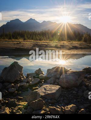 Mitchell Range e Kootenay River, Kootenay National Park, Briti Foto Stock