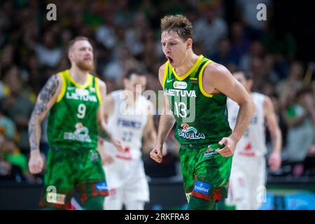 VILNIUS, LITHUANIA - august 11th 2023: FIBA World Cup 2023 tune-up game. Lithuania - France. Basketball player Rokas Jokubaitis in action Stock Photo