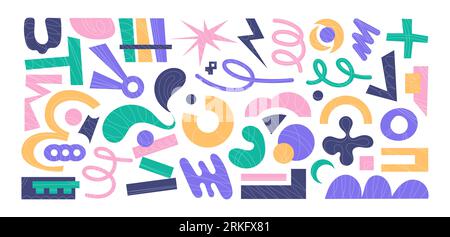 Simpatico set di forme geometriche di varie forme Illustrazione Vettoriale