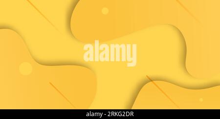 Gradient geometric shape background with abstract yellow fluid element Illustrazione Vettoriale